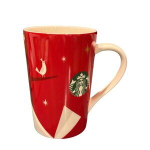 Starbucks Holiday Ceramic Mug 12 Fl Oz Christmas Cardinal Design 2012 Ltd. Ed.‎